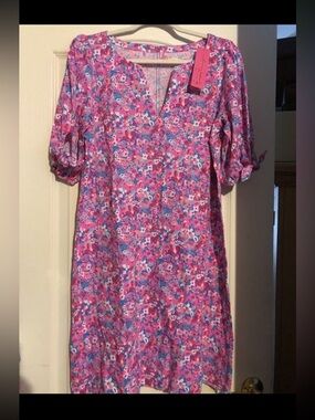 LILLY PULITZER EASLEY DRESS BABY BLOOMER Size Large New for Summer Pink Floral